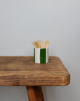Ceramic Green Stripe Plant Pot / Various Sizes
