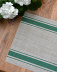 Woven Green Stripe PVC Placemat