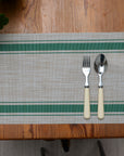 Woven Green Stripe PVC Placemat