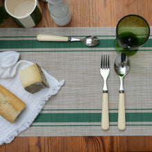 Load image into Gallery viewer, Woven Green Stripe PVC Placemat