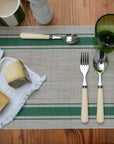 Woven Green Stripe PVC Placemat