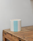 Ceramic Blue Stripe Plant Pot / Various Sizes