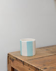 Ceramic Blue Stripe Plant Pot / Various Sizes