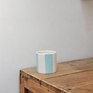 Ceramic Blue Stripe Plant Pot / Various Sizes