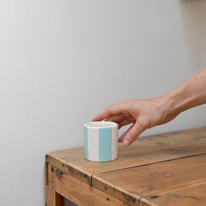 Ceramic Blue Stripe Plant Pot / Various Sizes