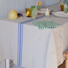 Load image into Gallery viewer, Linu Striped Cotton Tablecloth / Blue