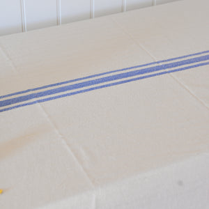 Linu Striped Cotton Tablecloth / Blue
