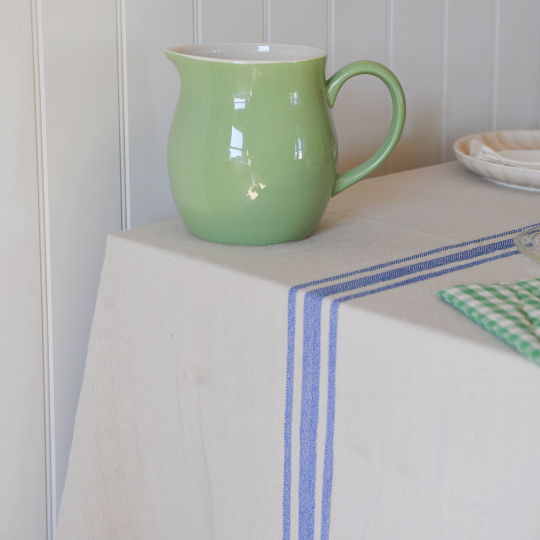 Linu Striped Cotton Tablecloth / Blue