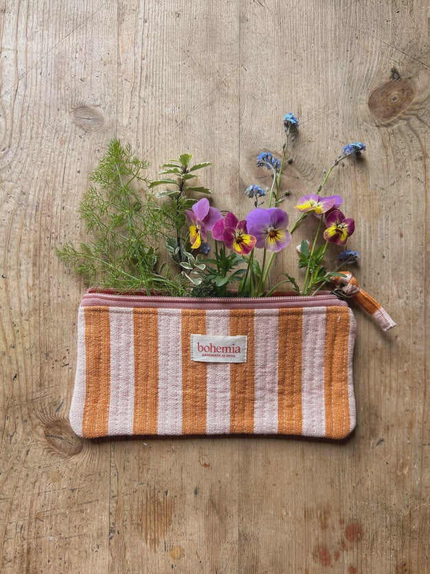 Striped Zip Pencil Case / Jaipur
