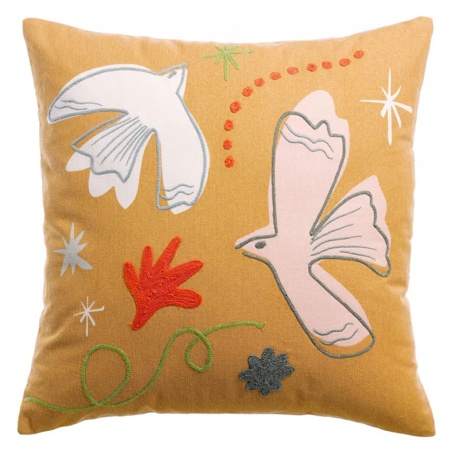 Anka Embroidered Cushion 45 x 45 / Cinnamon