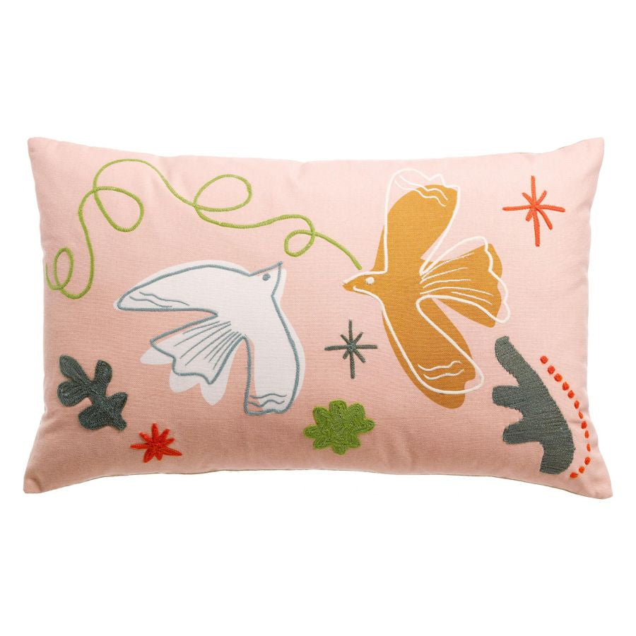 Anka Embroidered Cushion 40 x 65 / Rosewood