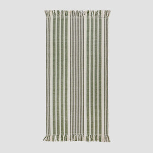 Striped Cotton Runner / Green