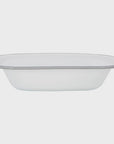White Enamel Pie Dish - Grey