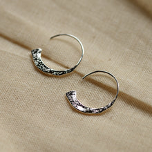 Load image into Gallery viewer, Valkyria Rustic Hoop Earrings / Gold or Silver