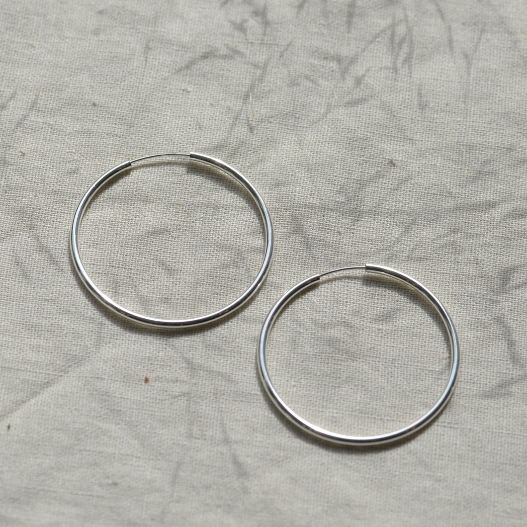 April Recycled Hoops in Silver / Sizes