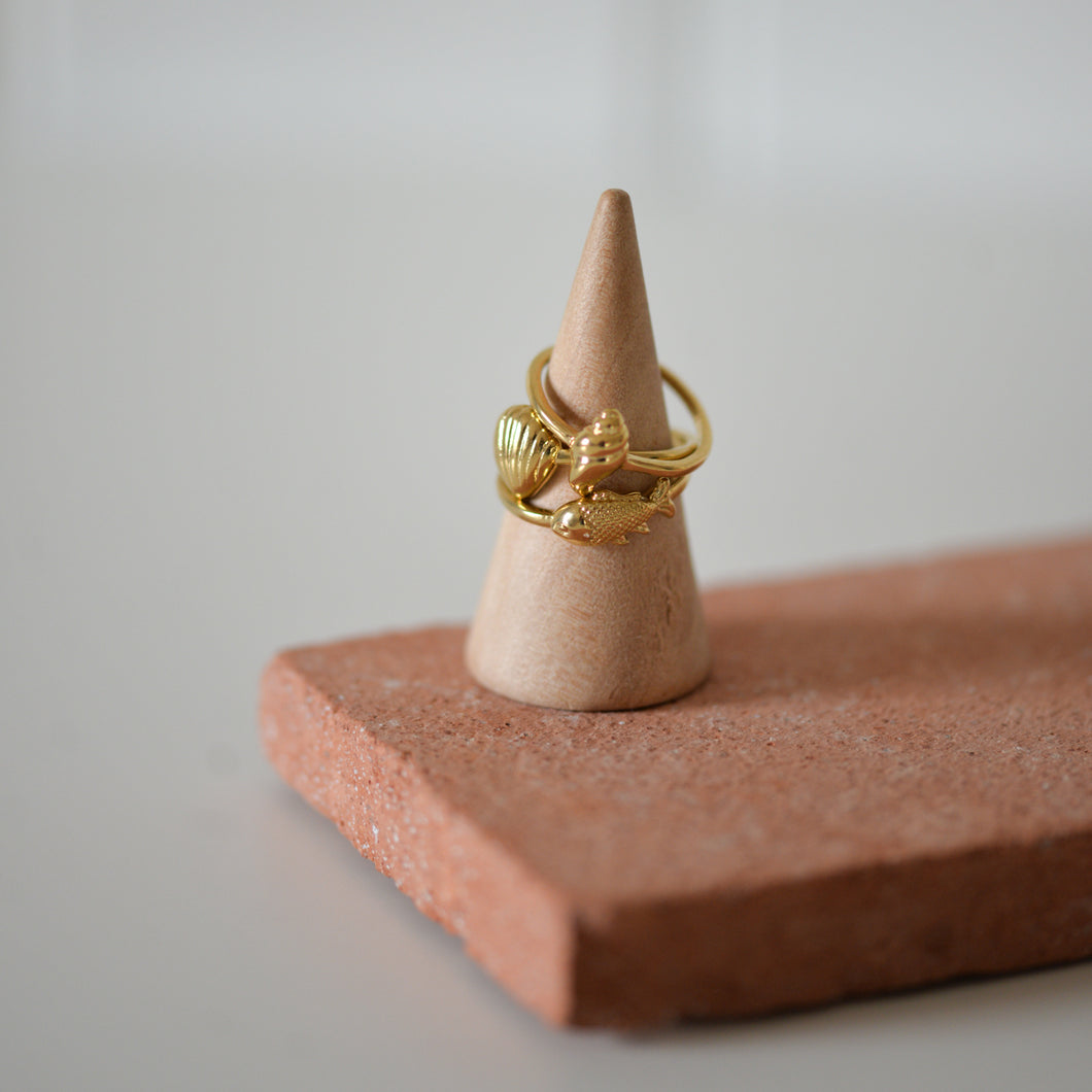 Breeze Rings Set of Three Gold Plated Stacking Rings