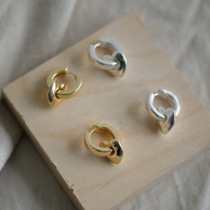 Chunky Gold Plated Hoops Drop Hearts