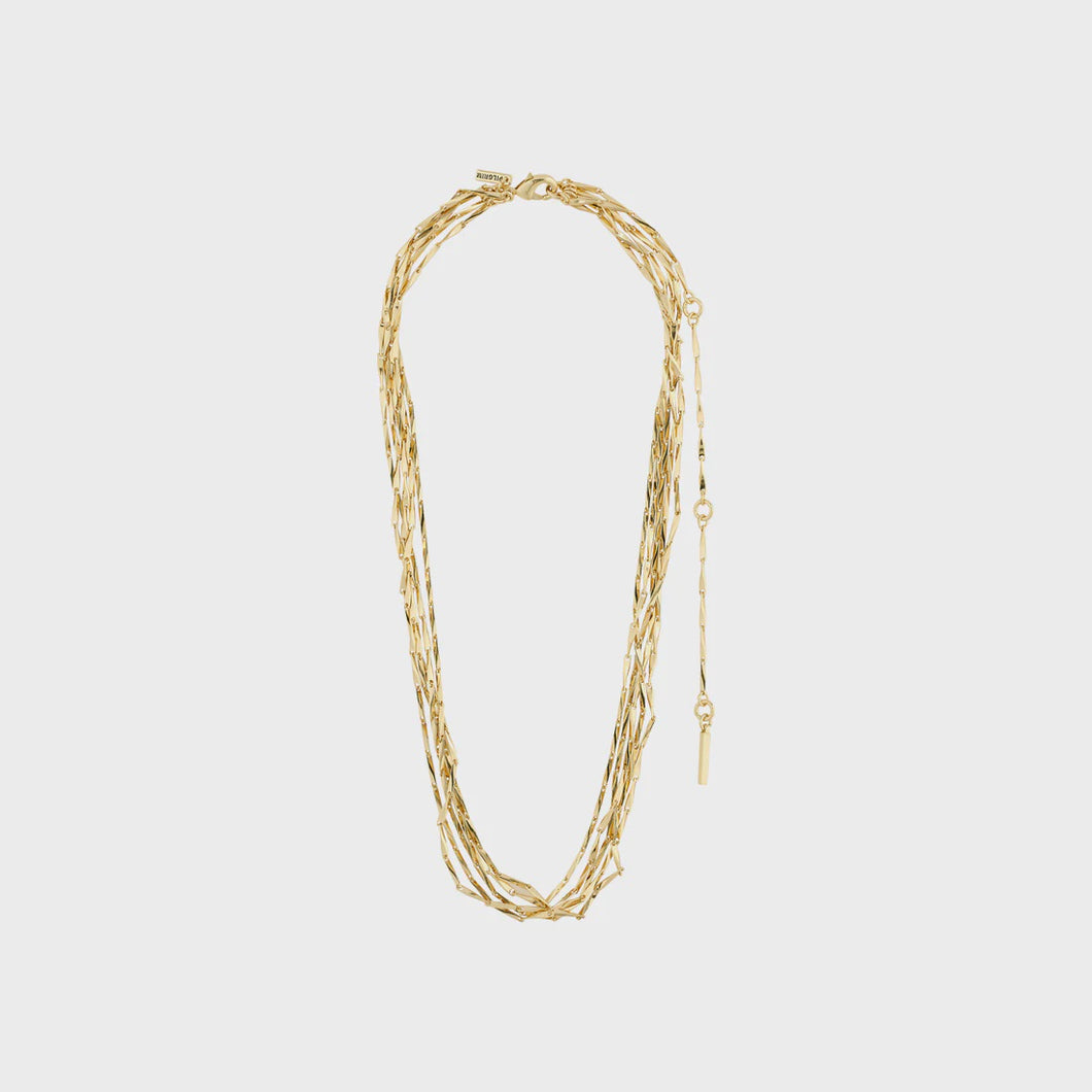 Connect Gold Plated Multi Chain Necklace