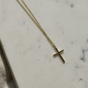 Daisy Cross Pendant Necklace / Gold and Silver