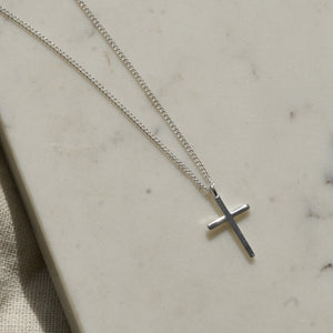 Daisy Cross Pendant Necklace / Gold and Silver