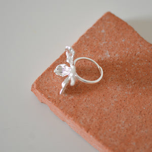 Dream Statement Flower Ring Silver Plated