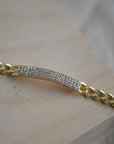 Heat Recycled Crystal Chain Bracelet / Gold
