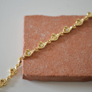 Inaya Bead and Metal Bracelet / Silver or Gold plated