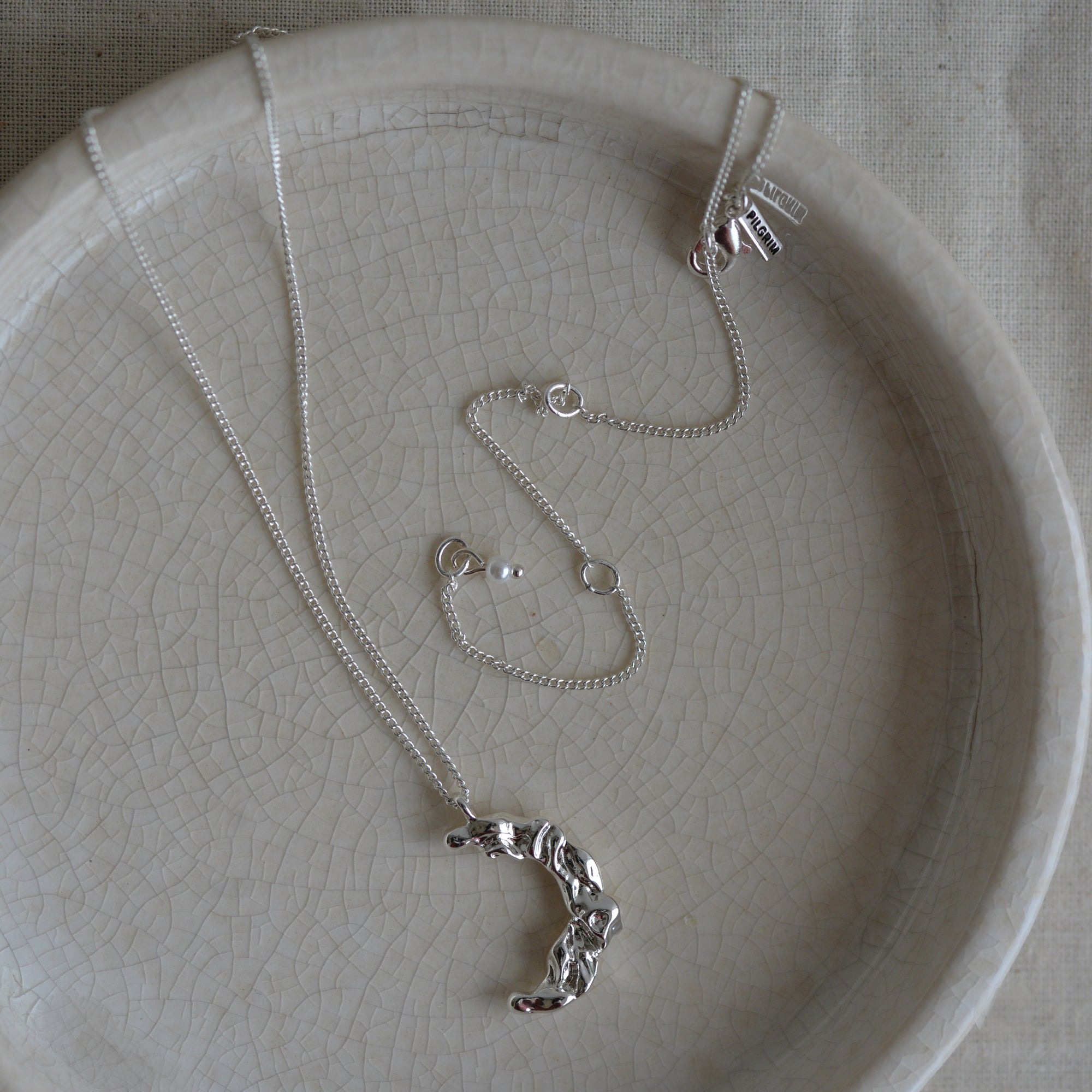 Moon Charm Necklace / Gold or Silver