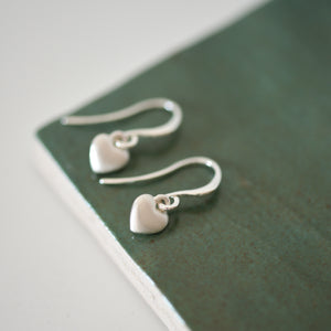 Sophia Heart Pendant Earrings / Silver