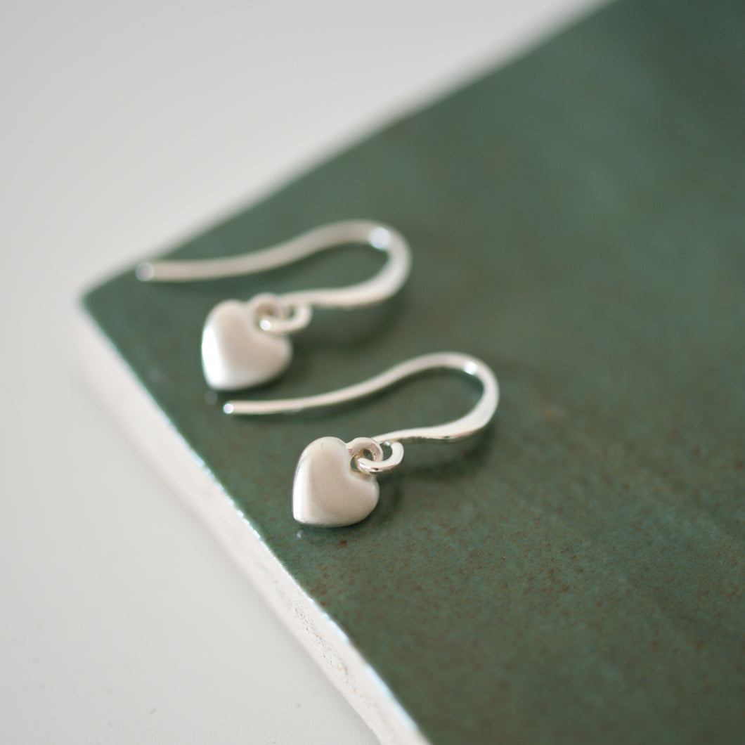 Sophia Heart Pendant Earrings / Silver