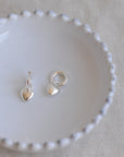 Sophia Recycled Heart Huggie Hoops / Silver or Gold