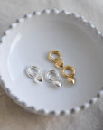 Sophia Recycled Heart Huggie Hoops / Silver or Gold