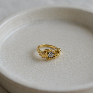 Tina Adjustable Crystal Ring / Gold
