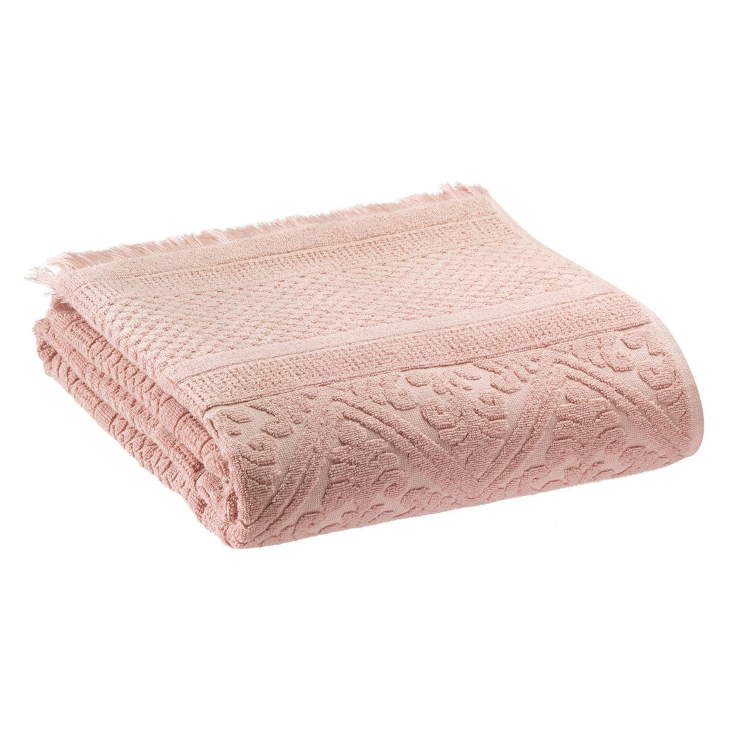 Jacquard Floral Hand Towel / Soft Pink