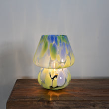 Load image into Gallery viewer, Portable LED Glass Mushroom Lamp / Mint Green and Blue