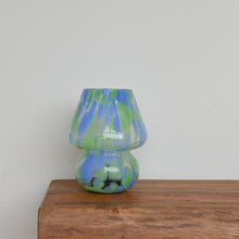 Load image into Gallery viewer, Portable LED Glass Mushroom Lamp / Mint Green and Blue