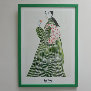 'La Poire' Green Coat Print / Sizes