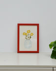 Yellow Flowers in a Blue Vase by Engberg Studio - A5