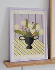 Carla Llanos: Flowers on Striped Cloth