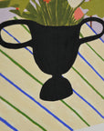 Carla Llanos: Flowers on Striped Cloth