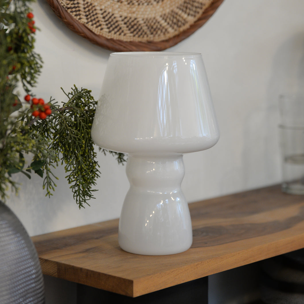White Classic Tall or Vintage Mushroom Table Lamp