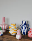 Gabriel Vase Pink Squares and Stripes