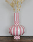 Gabriel Vase Pink Squares and Stripes