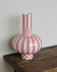 Gabriel Vase Pink Squares and Stripes
