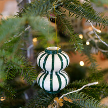 Load image into Gallery viewer, Green Stripe Augusto Vase Christmas Ornament