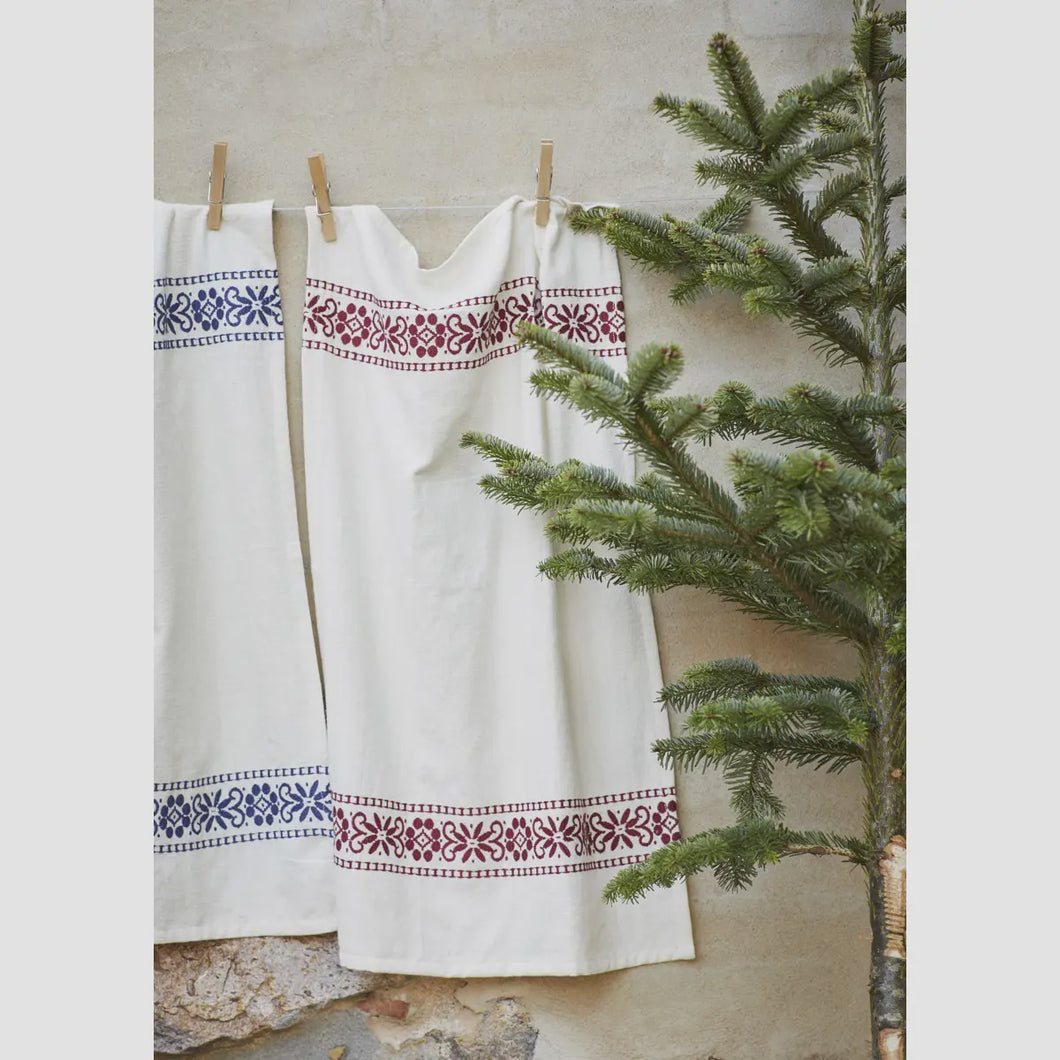 Embroidered Kitchen Towel / Red