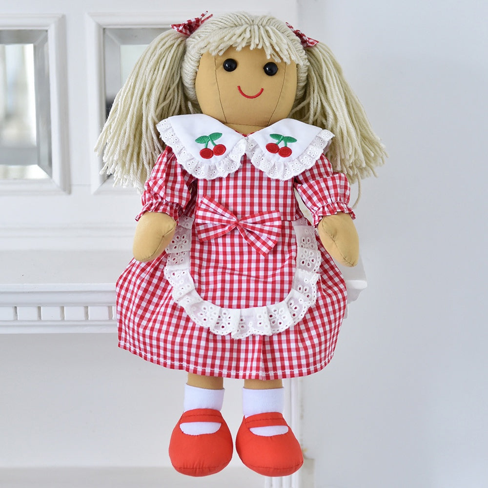 Craft Doll with Red Gingham Dress