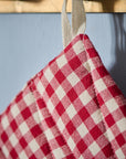 Red and White Gingham Check Pot Holder