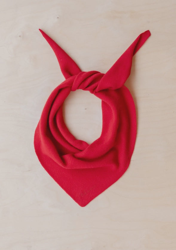 Merino Triangle Scarf / Red