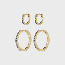 Load image into Gallery viewer, Reign 2-in-1 Diamond Hoops / Gold